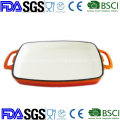 Enamel Ceramic Rectangular Cast Iron Baking Platter 29X21cm